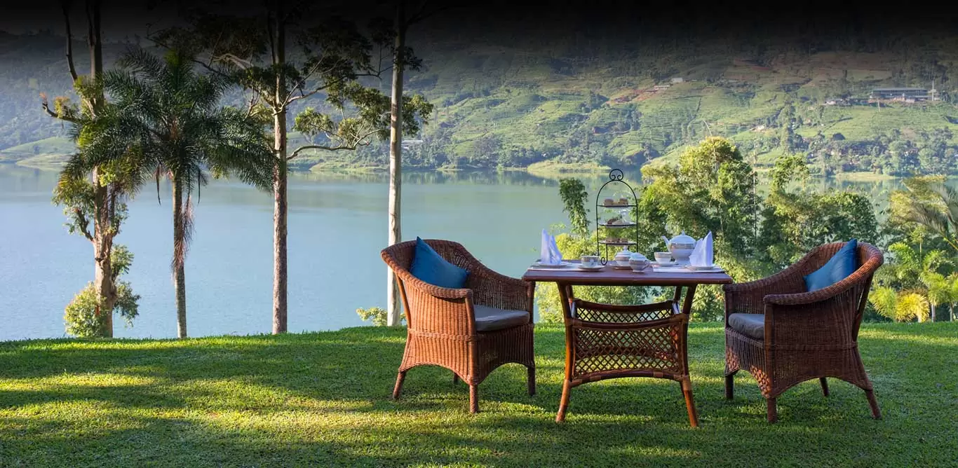 Private dining setting overlooking Sri Lanka’s tea country
