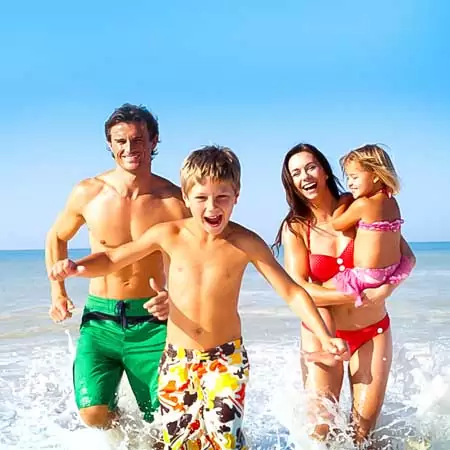 Family time beside the ocean in Sri Lanka